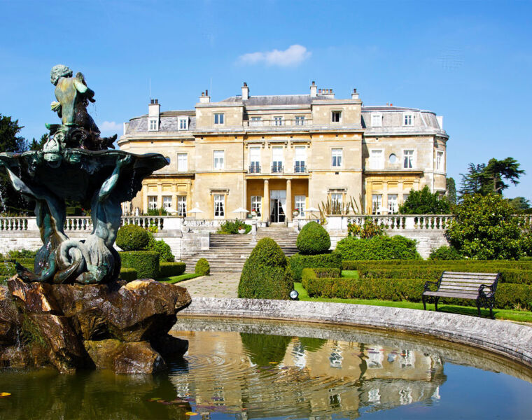 The beautiful exterior of the Luton Hoo Hotel