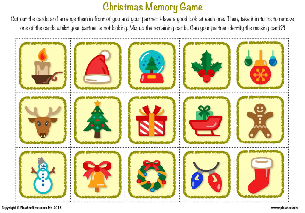 The PlanBee Christmas Memory Game