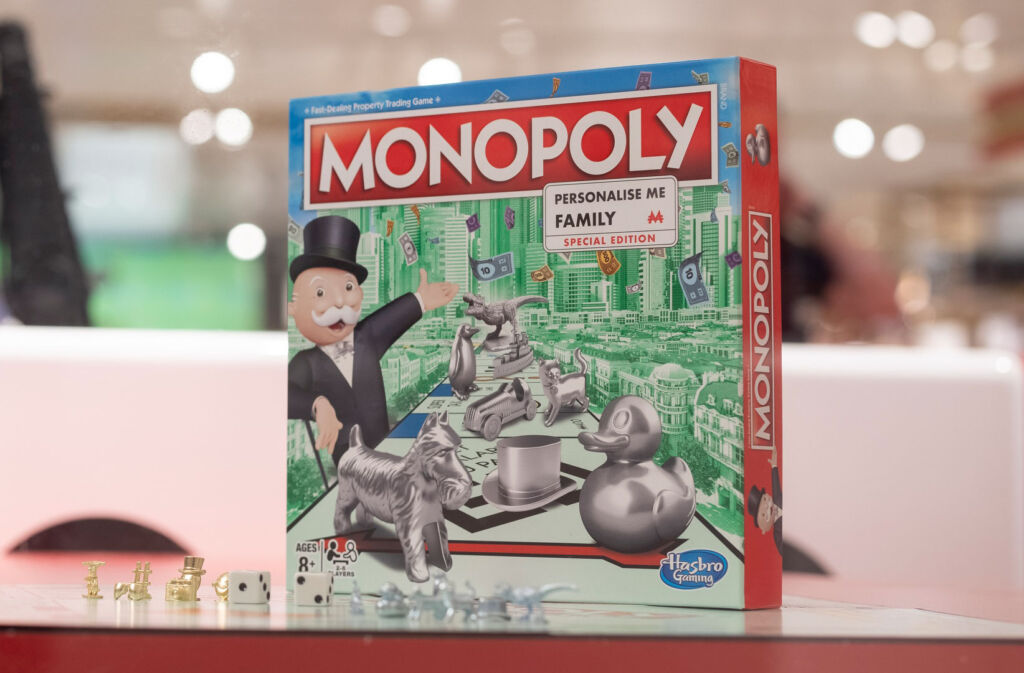 The Peronalise Me Monopoly set with its pieces