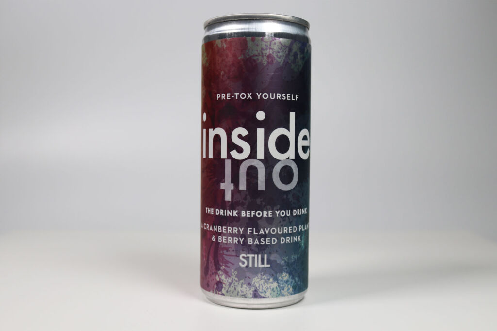 A can of Inside Out Cranberry plant and Berry drink