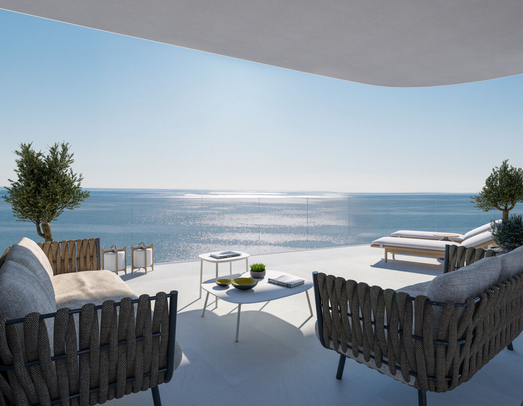 One of the luxury apartment verandah's overlooking the sea