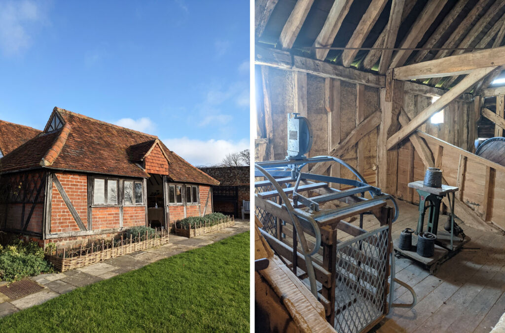 The exterior and interior of the Cressing Temple Barns