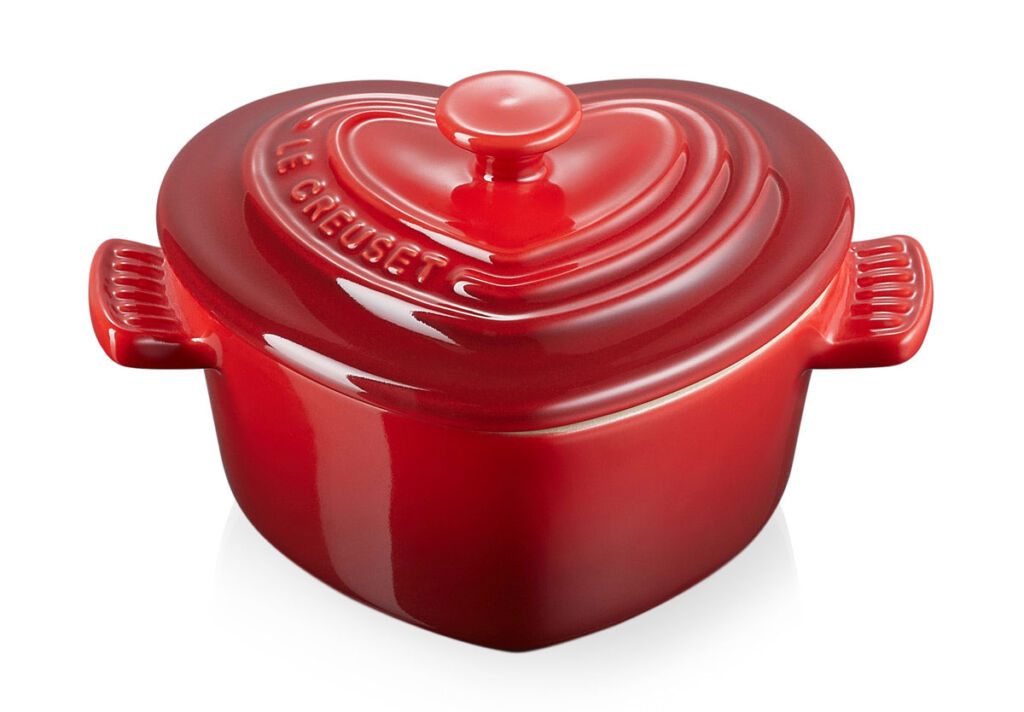 Heart shaped Le Creuset Mini Cocotte in red