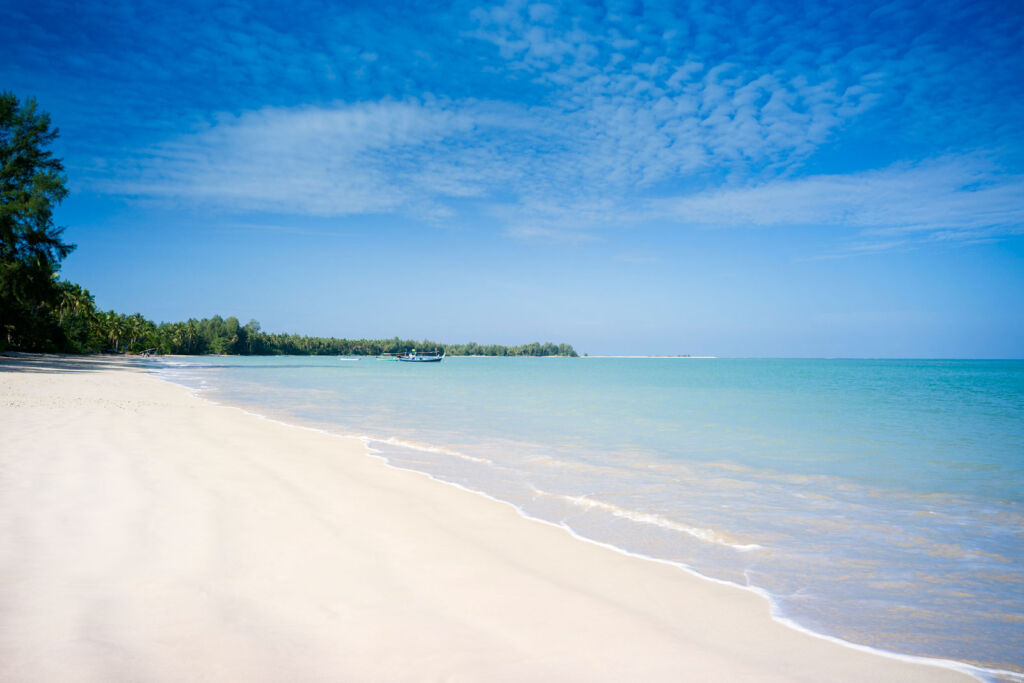 The unspoilt beach at the luxurious resort