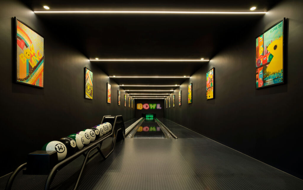 A look inside the hotel's VIP bowling alley