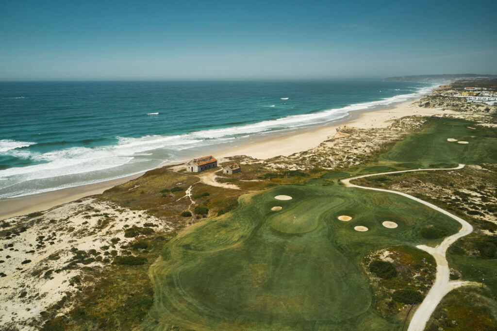 The 13th hole at Praia D’El Rey viewed from the air