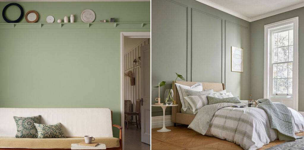 Two examples of how you can use green in the bedroom