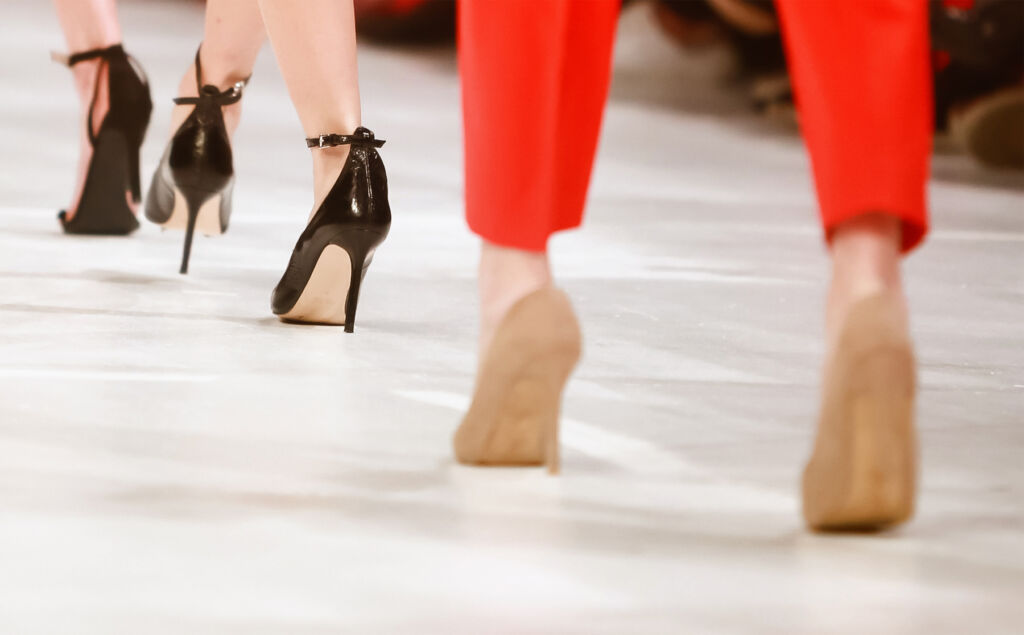 Models wearing Stiletto's on the catwalk