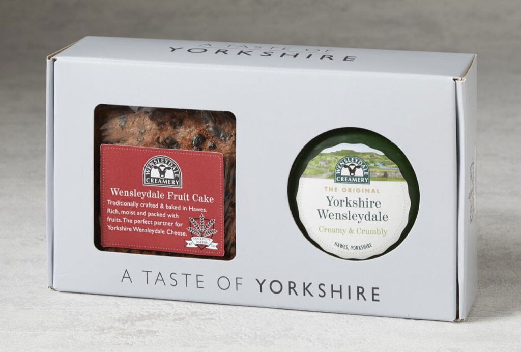 The Yorkshire Wensleydale and Fruit Cake Gift Set in its box