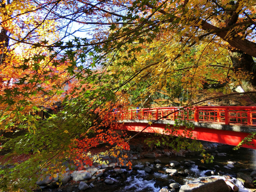 One of the picturesque bridges over a stream in Shuzenji Town