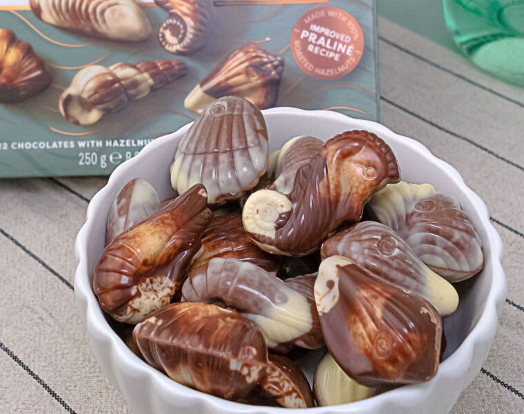 Guylian chocolate seashells in a bowl ready to eat