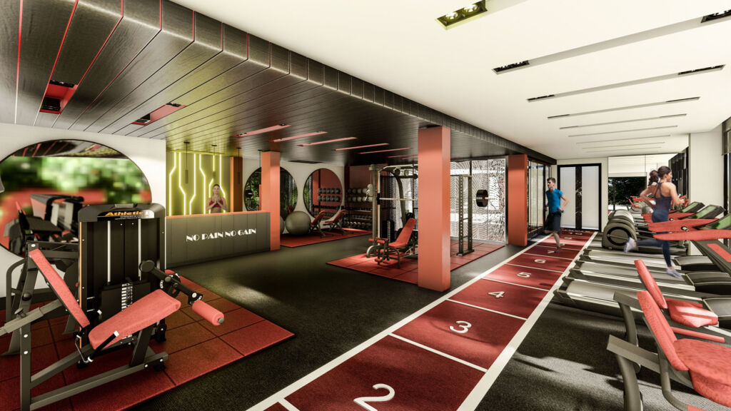 The indoor fitness centre kitted out with the latest exercise equipment