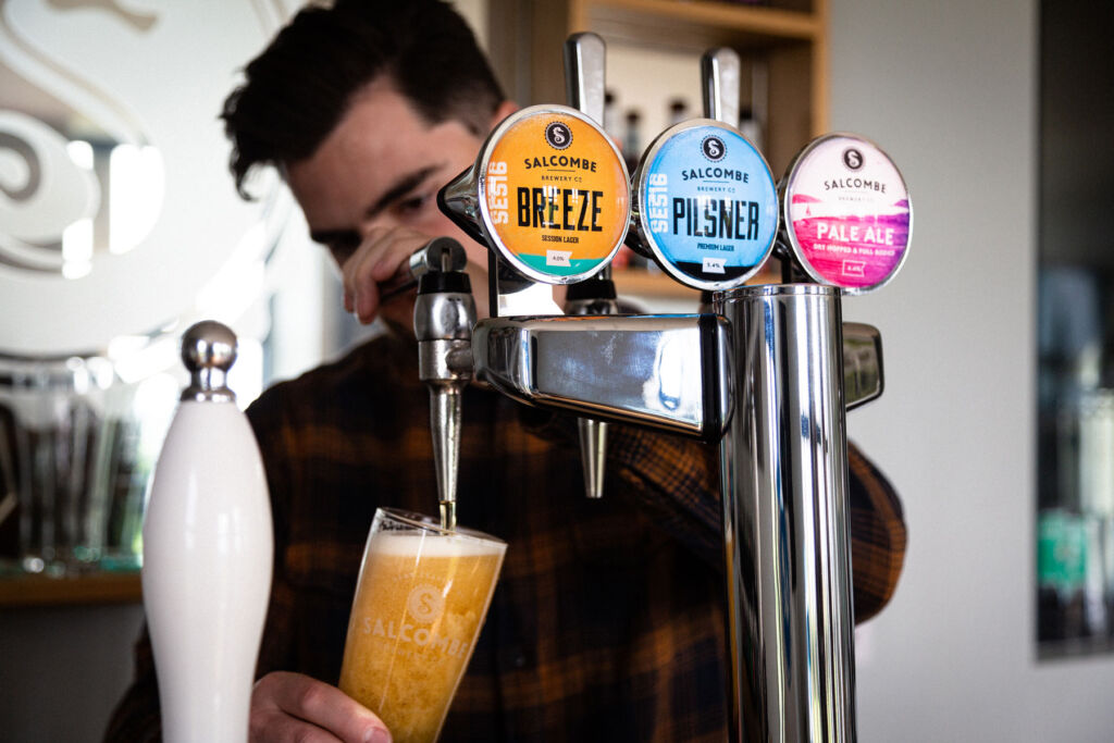 Pouring a glass of Salcombe Brewery Co Breeze