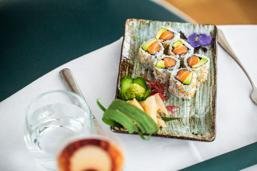 Beautifully presented Maki sushi rolls
