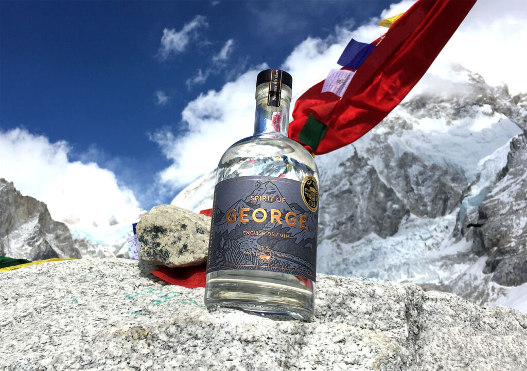 Spirit of George English Dry Gin at the foot of Everest