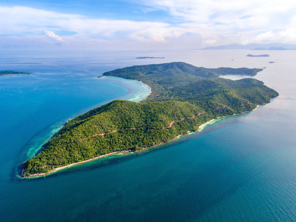 Aerial view of Koh Tan Island in Thailand