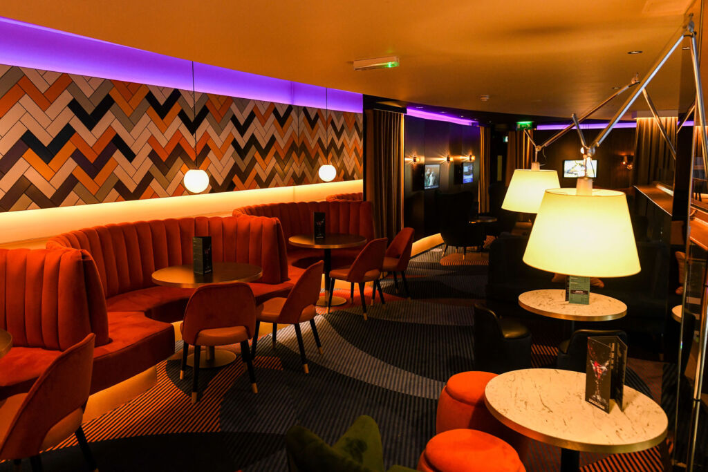Inside the VIP lounge with its lounge style seating