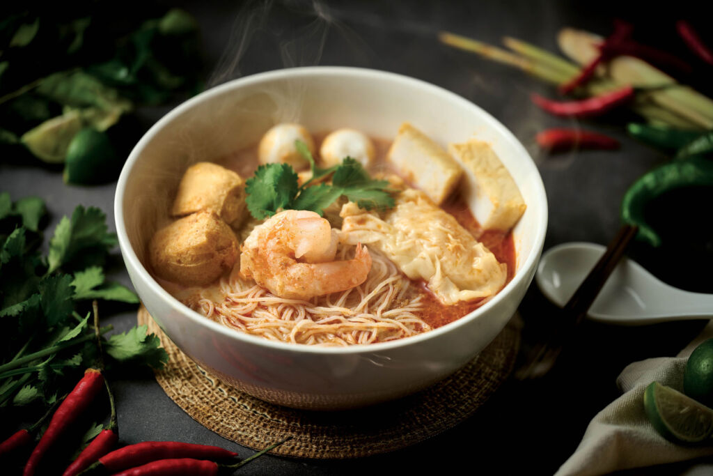 A bowl of traditional Laksa, a staple dish across Asia