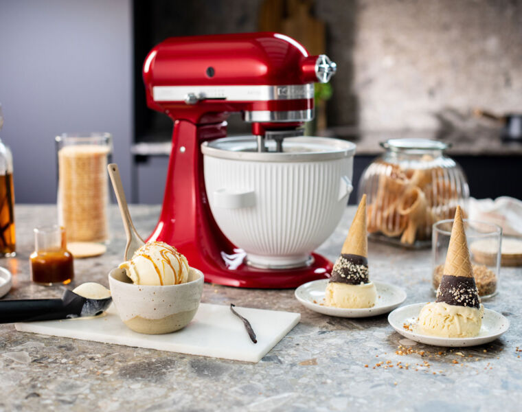 KitchenAid Ice Cream Maker Attachment with a Candy Apple mixer