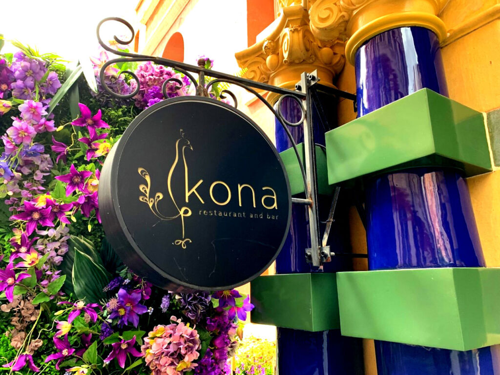 The Kona sign on the outside of the building