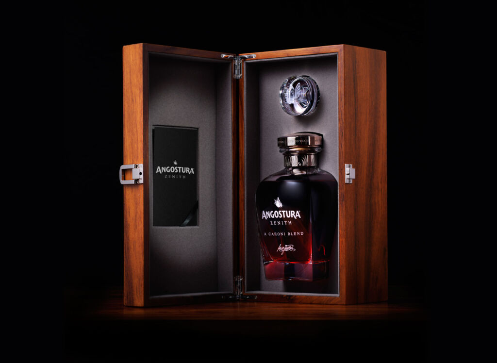 The limited edition rum in its wooden case