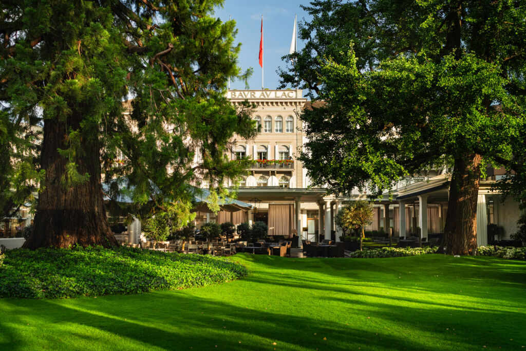 The hotel's terrace and grounds