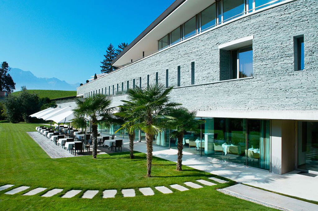 The exterior of the clinic in Montreux Switzerland