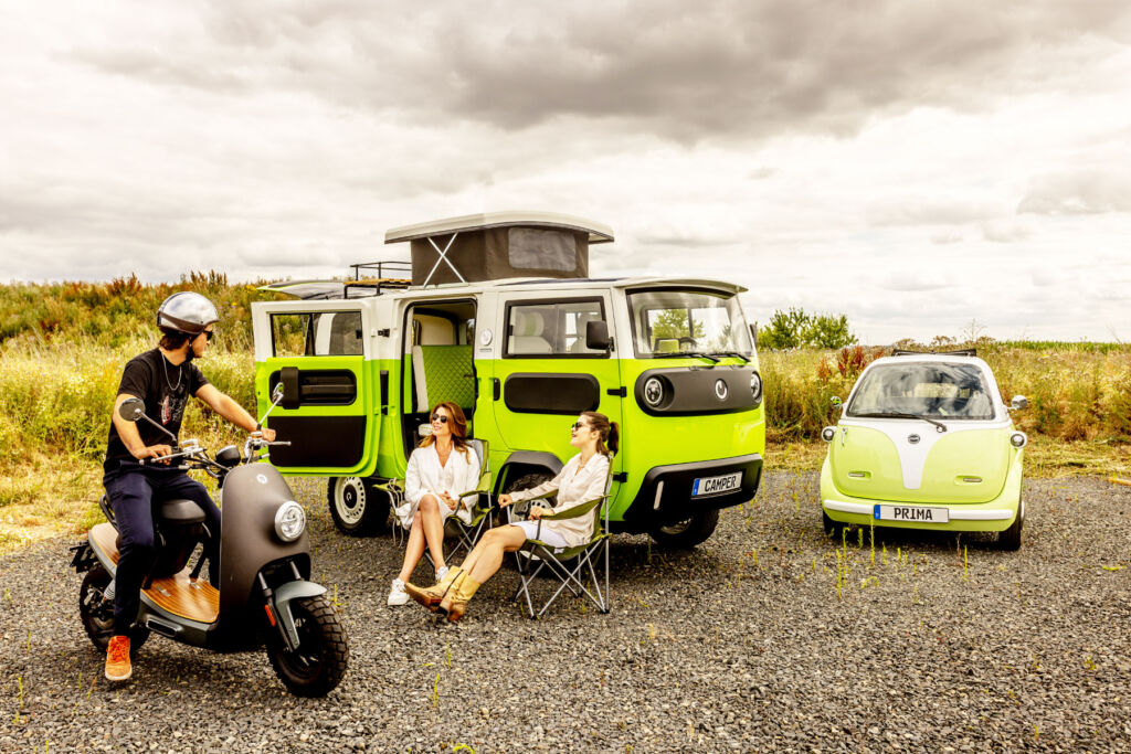 ElectricBrands XBUS Camper, Evetta and Nito Scooters being enjoyed by young people