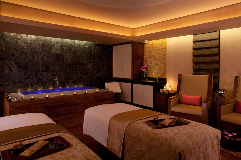 The interior of one of the private spa suites