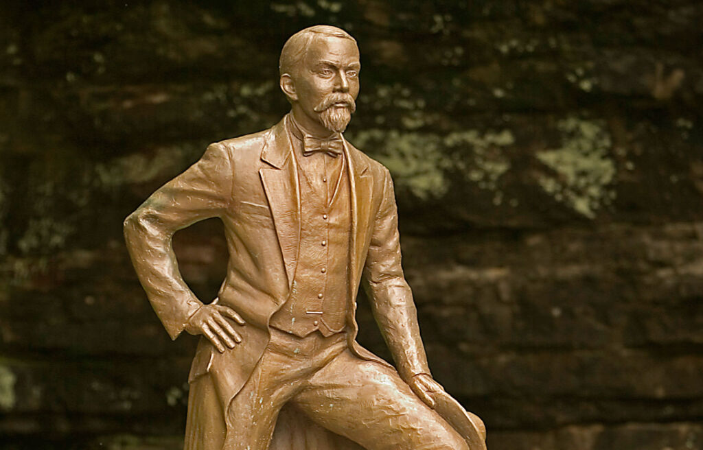 The statue of Jack Daniel's in Nashville in Tennessee