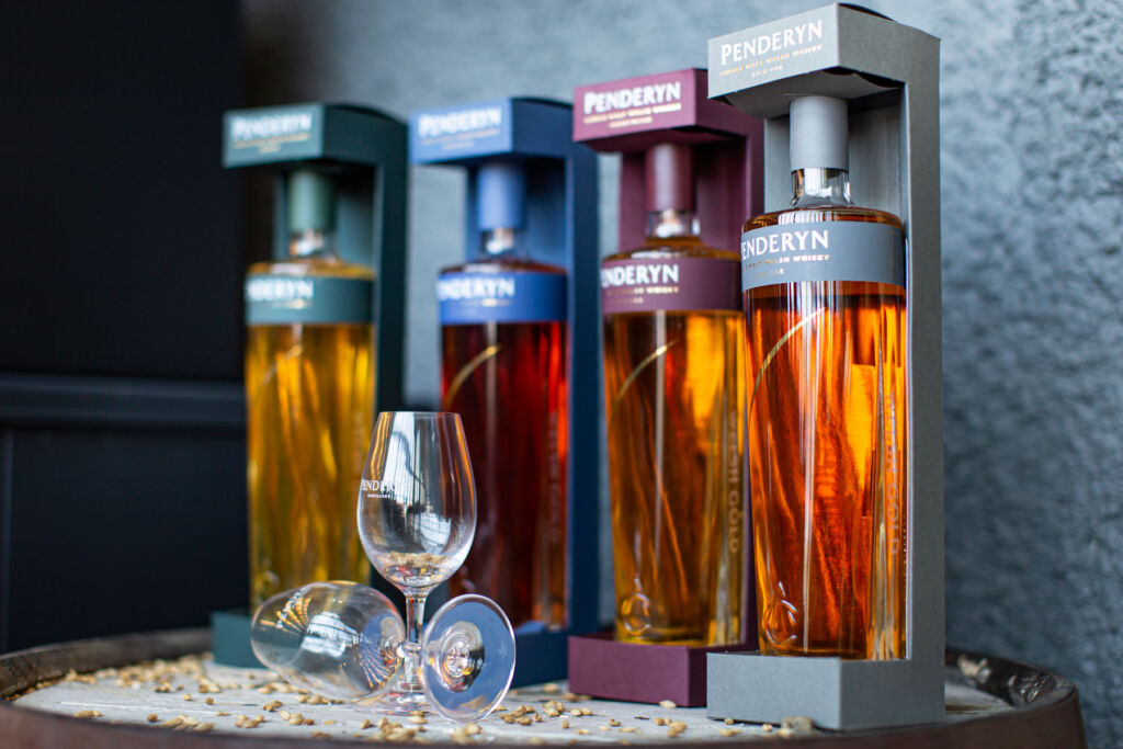 The whiskies in the distillery's gold range