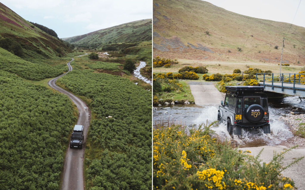 Two images showing some of the remote locations on the route