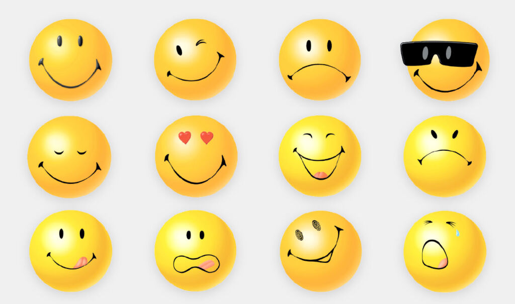 A selection of Classic Smiley Emoticons
