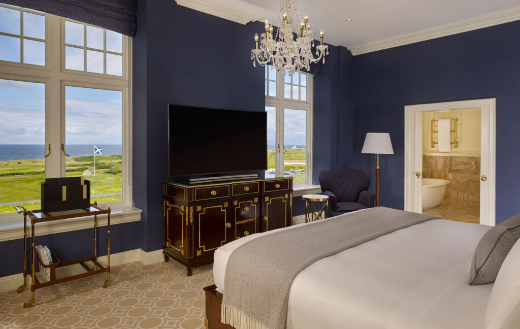 Inside one of the resorts luxurious suites with views over the golf course