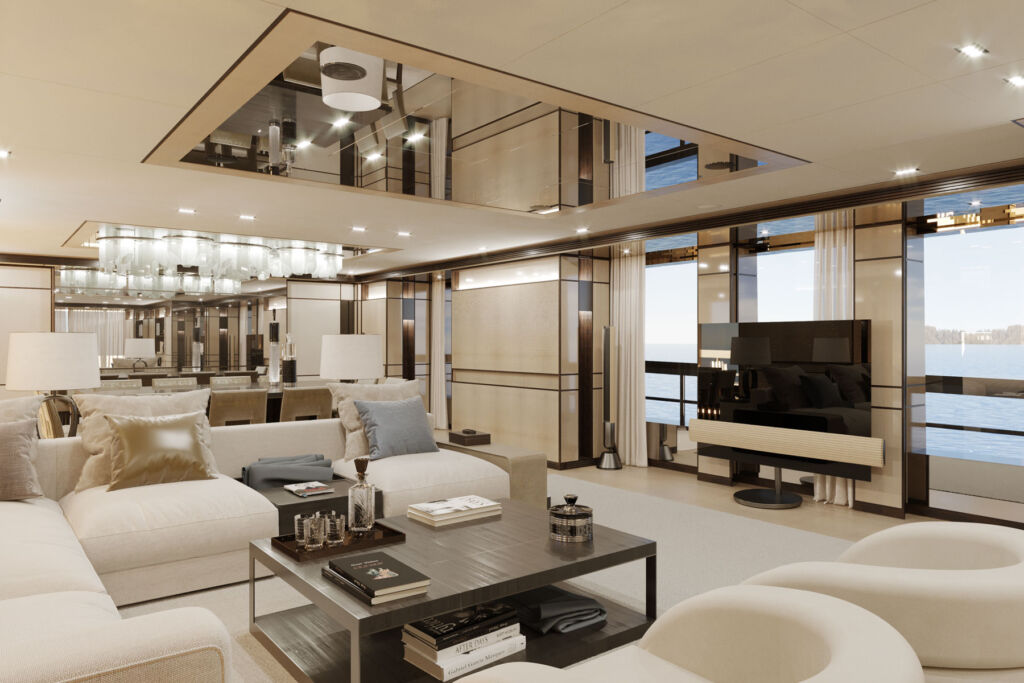 A look inside the yachts main saloon
