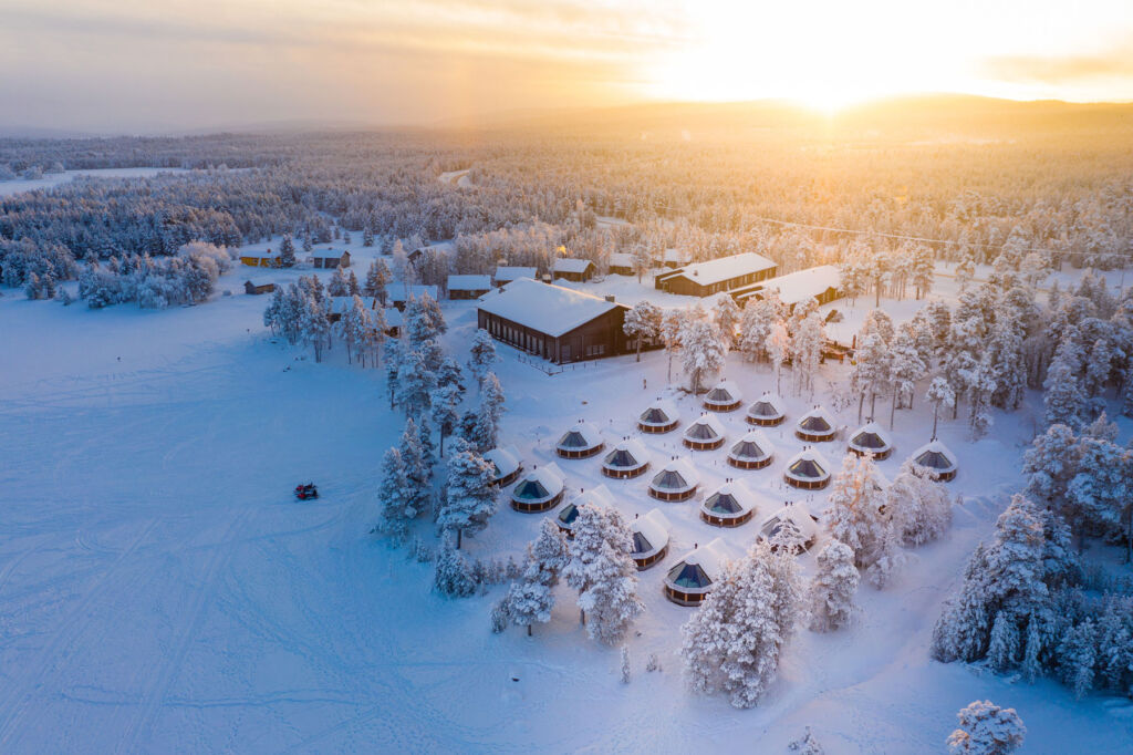 The Inari Wilderness hotel viewed from above