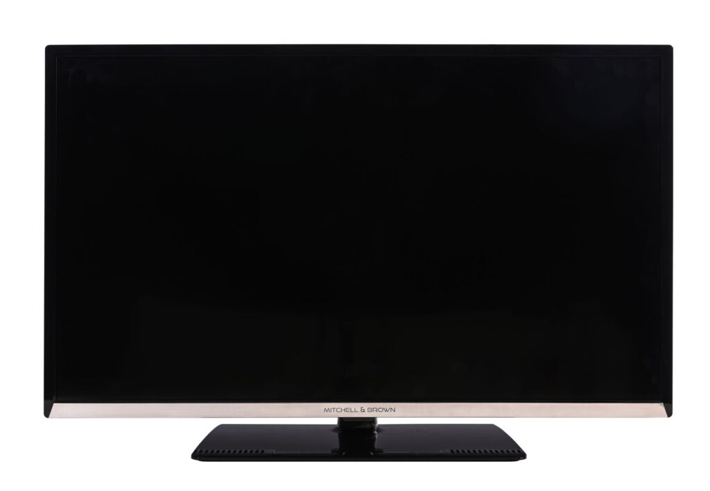 A front view of the TV with the screen off