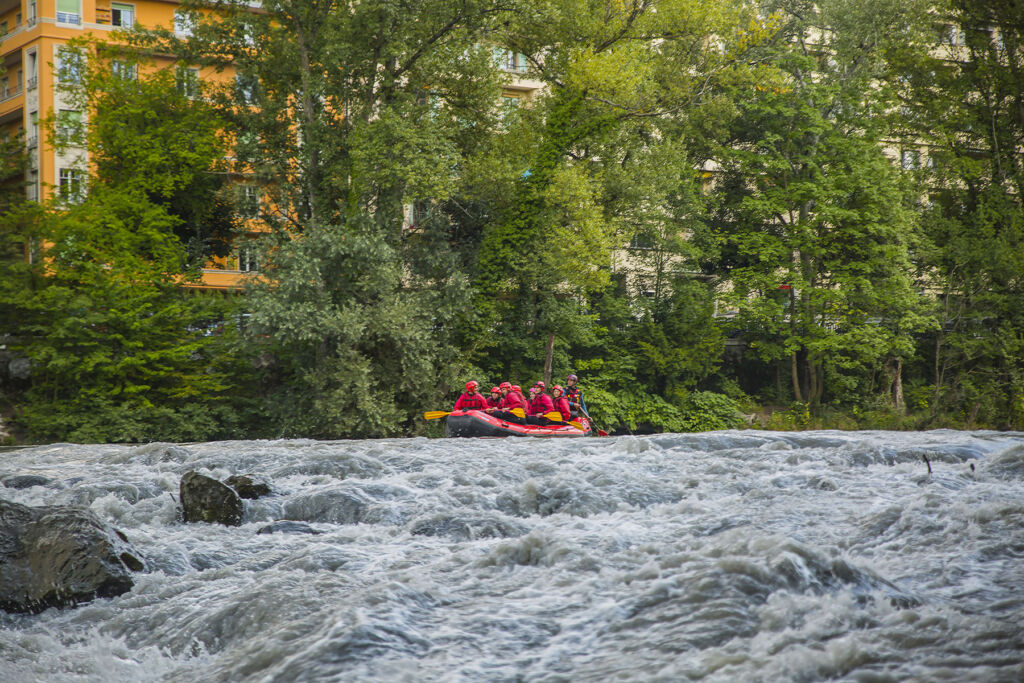 People rafting on the river
