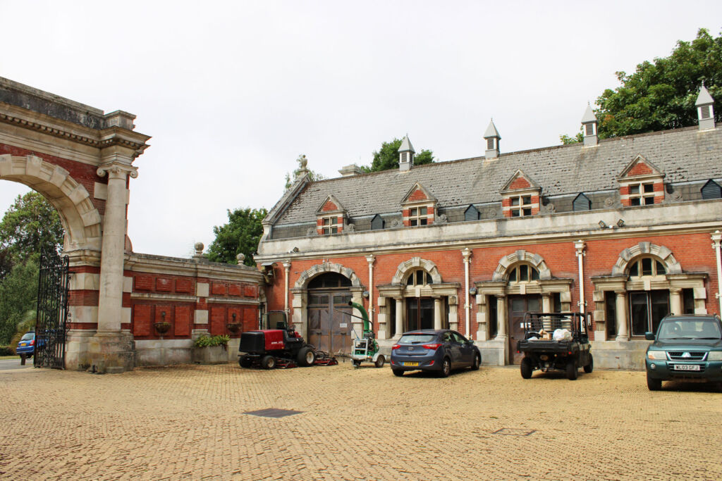 The main building's courtyard