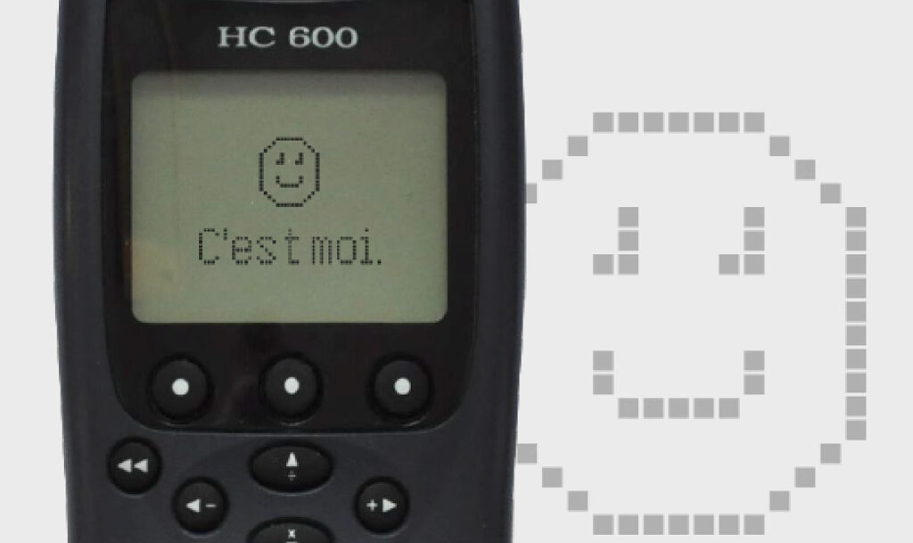 An early emoticon on a mobile phone