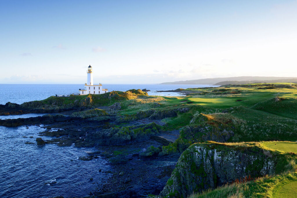 The view towards the lighthouse from the golf course