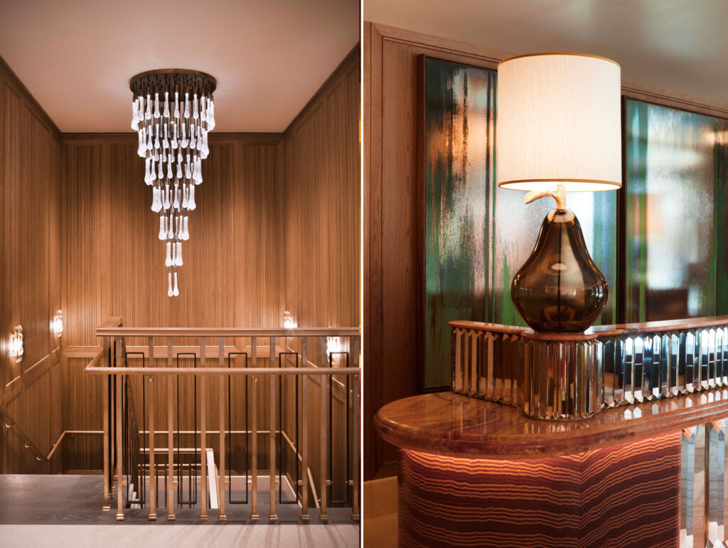 Two images showing the well-thoughout decor which helps to increase the Parisian ambiance