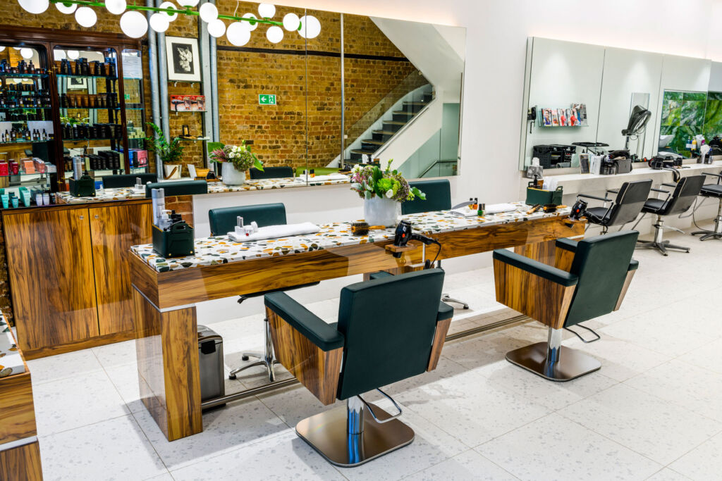 The blow dry bar in the salon