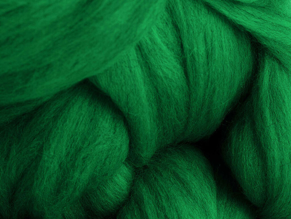 Some of the wool yarn, dyed greed