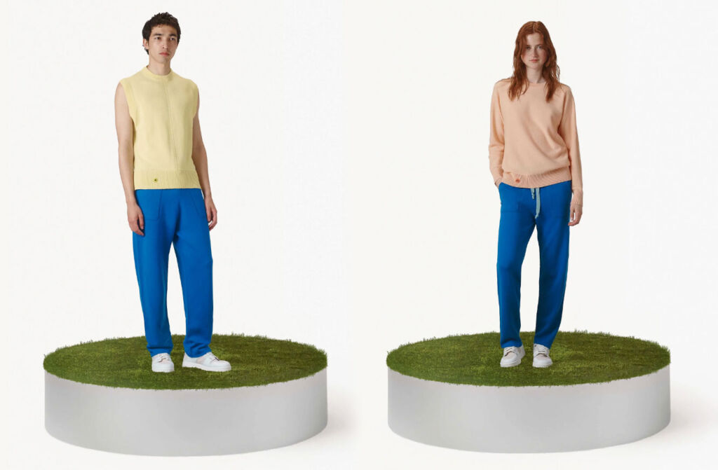 A male and female model wearing some of the merino clothing range