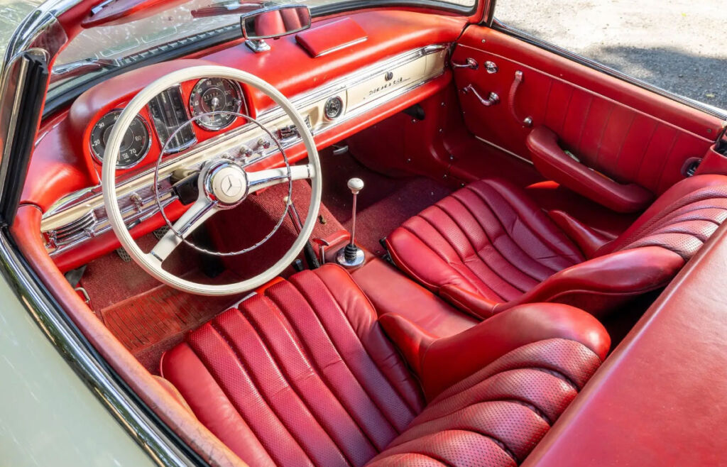 The red leather interior
