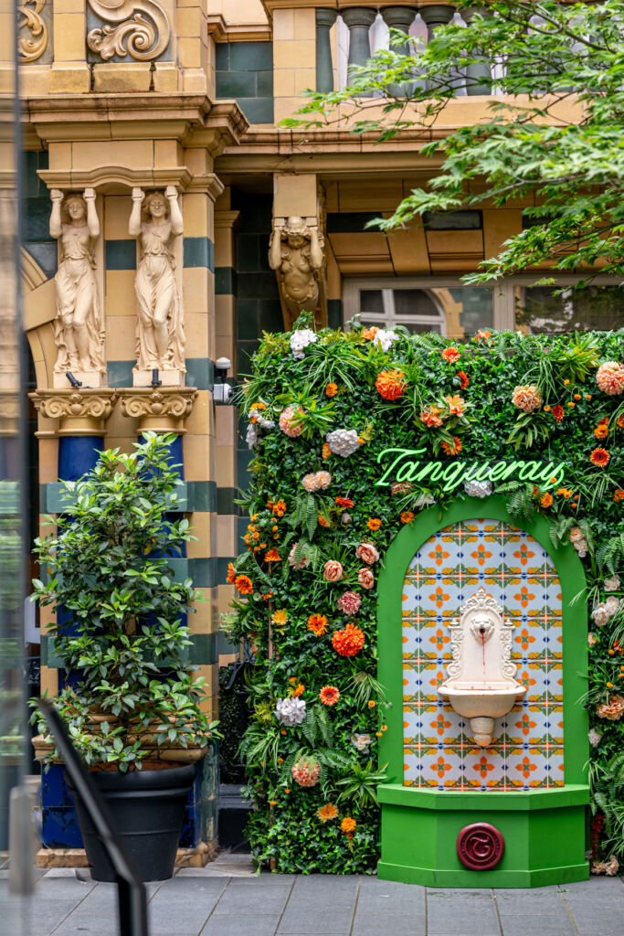 the free-flowing Tanqueray-branded Negroni fountain