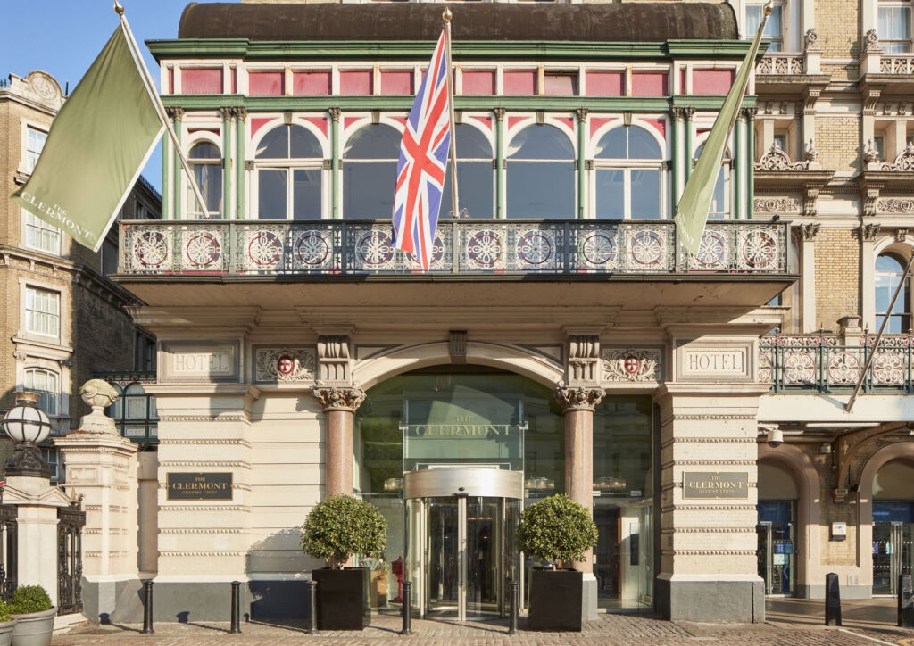 The exterior of the Clermont Hotel in Charing Cross, London