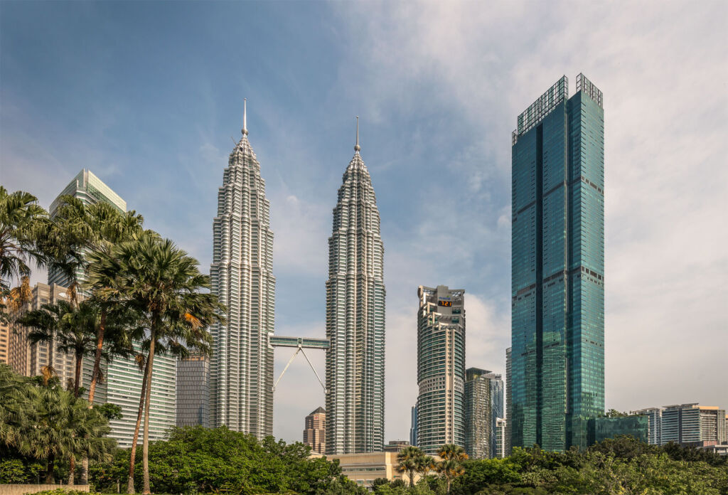 The exterior of the Four Seasons Hotel Kuala Lumpur