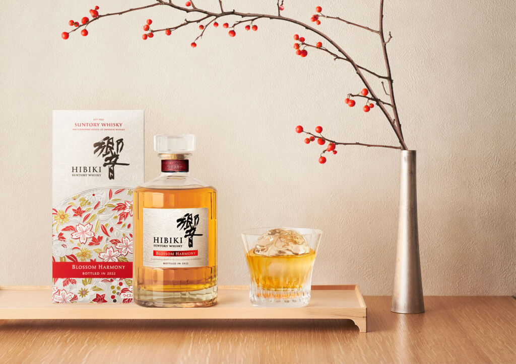 A bottle of the 2022 Hibiki® Blossom Harmony whisky